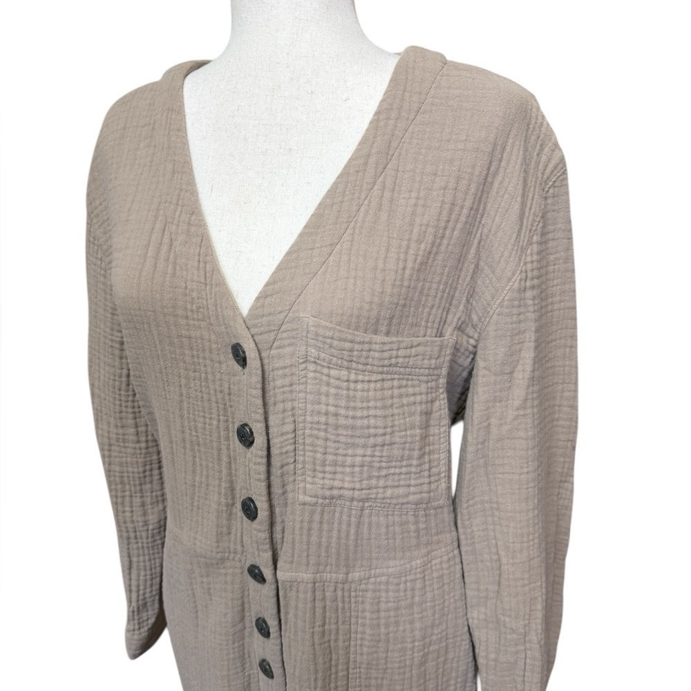 Madewell Lightspun Stitched-Pocket Coverall Jumpsuit In Telluride Stone Xl #2134 View 6